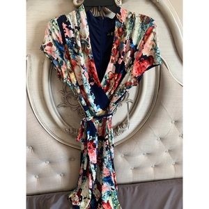 Leslie Fay floral wrap around dress